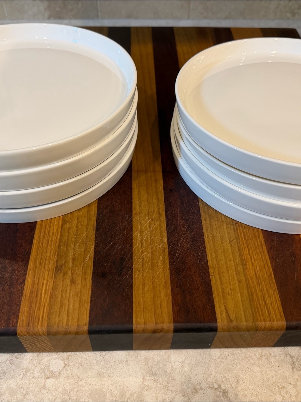 NEWMartha Stewart White Ceramic Dessert/Luncheon - Beautiful Plates - Set of 8